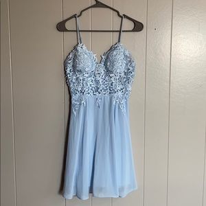 Promgirl Blue Lace Dress
